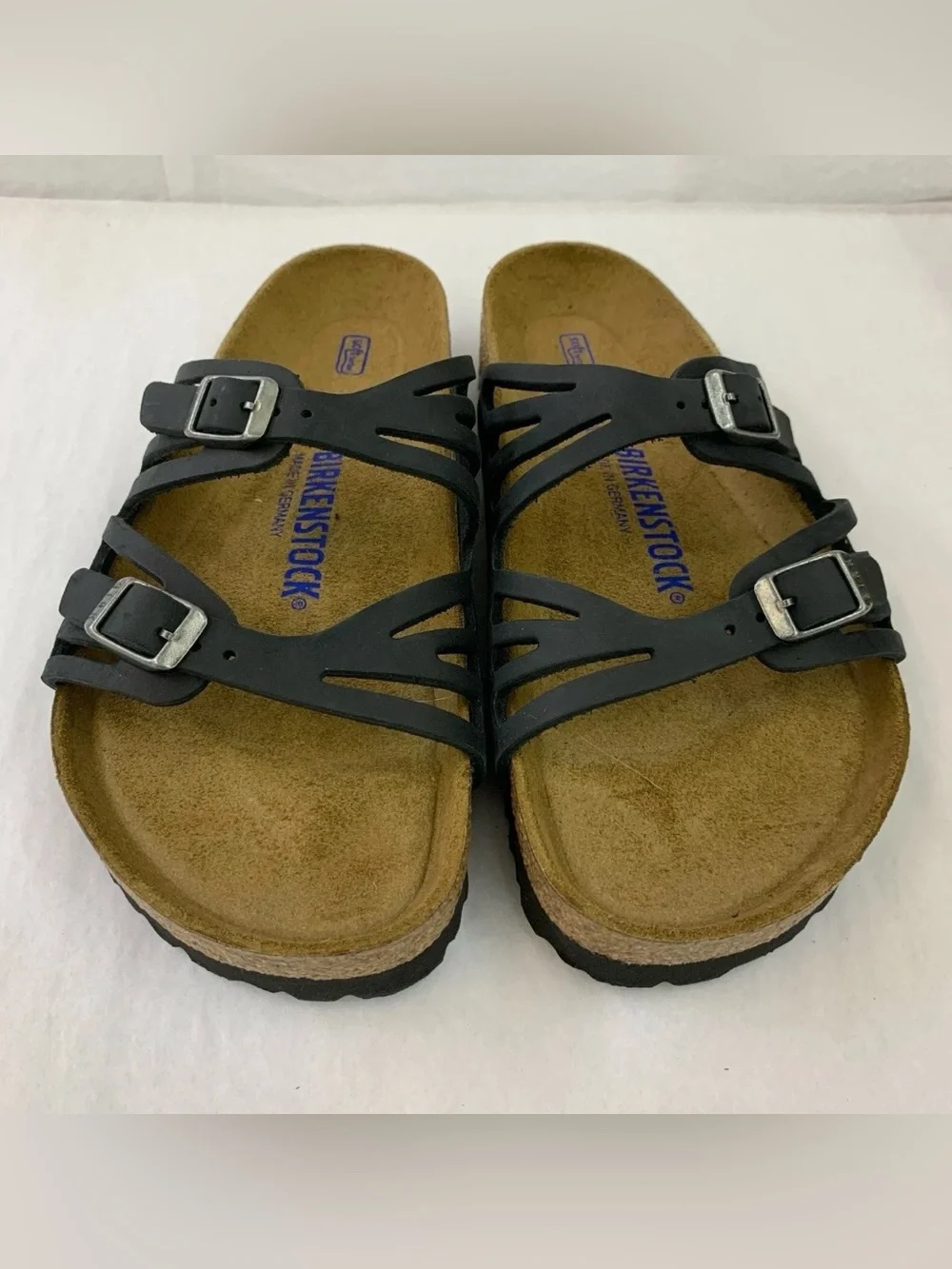 Birkenstock 💅 Granada Black Oiled Leather Soft Footbed Sandal Slide 37 39 40 41 - Picture 7 of 13